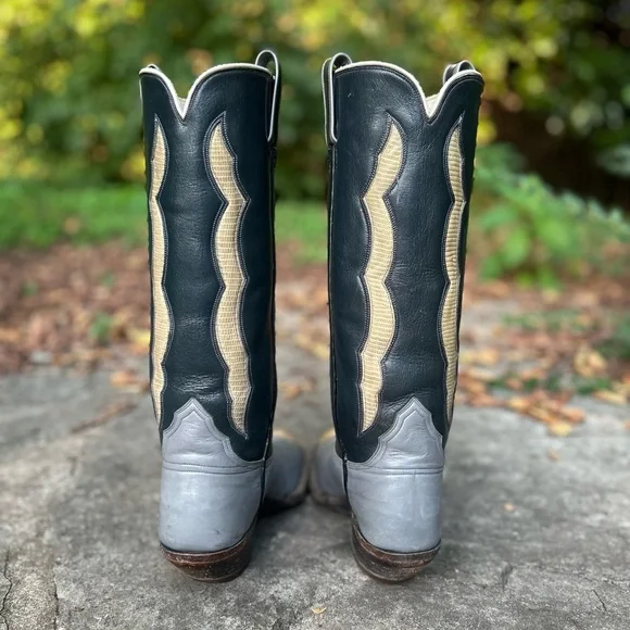 Women’s Size 7.5 M - 1970’s Custom Tall Cowboy Western Boots Herron Custom Boots